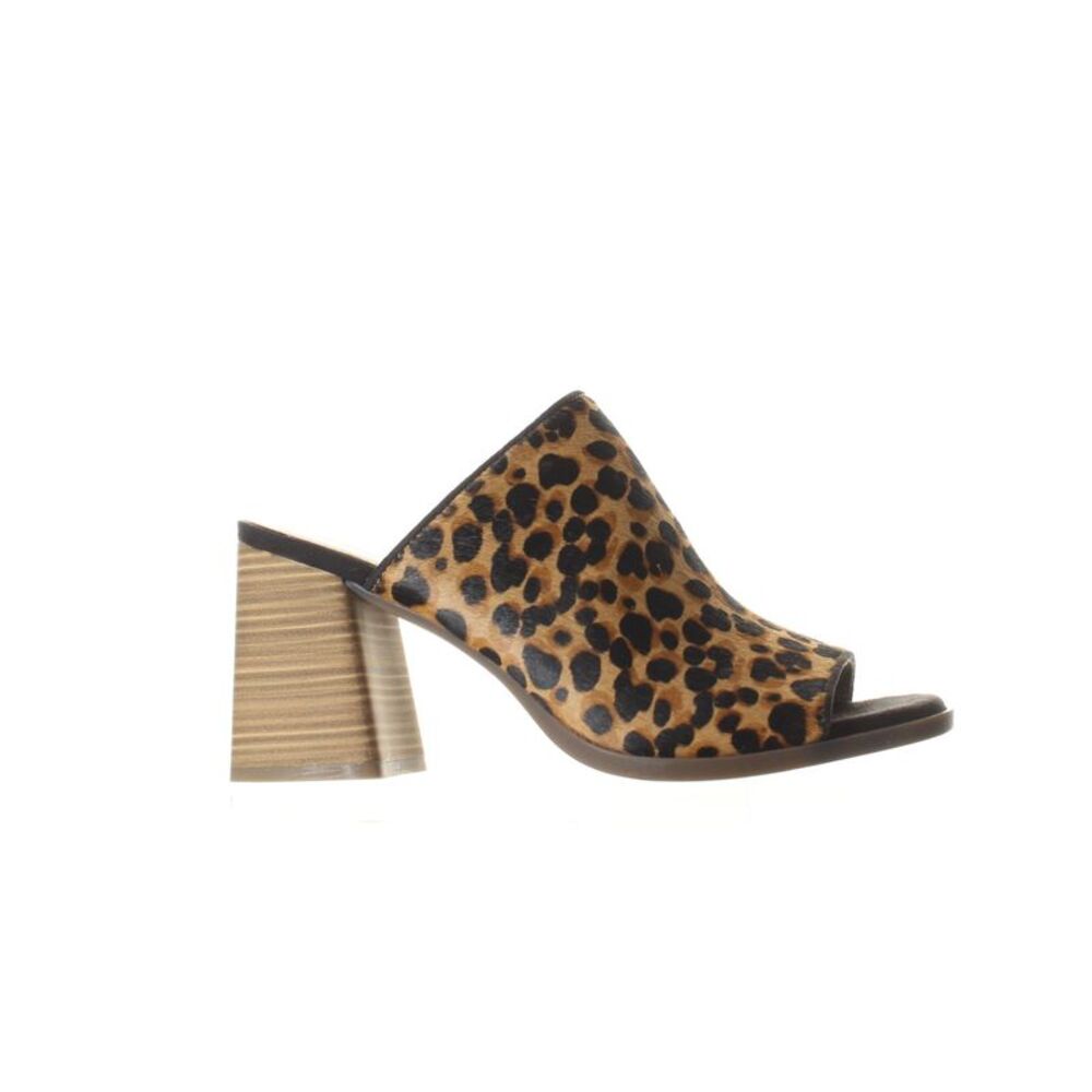 Rockport Leopard Print Open-Toe Block Heel Mules